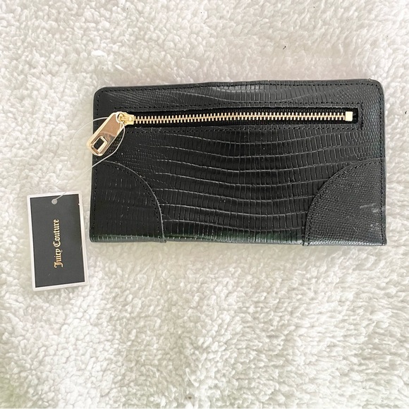 Juicy Couture Slim Black Leather Continental Wallet NWT - Picture 5 of 9